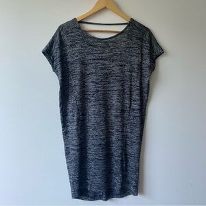 Monk and Lou Scoop Neck Back Straps Knit Dress Heather Grey
